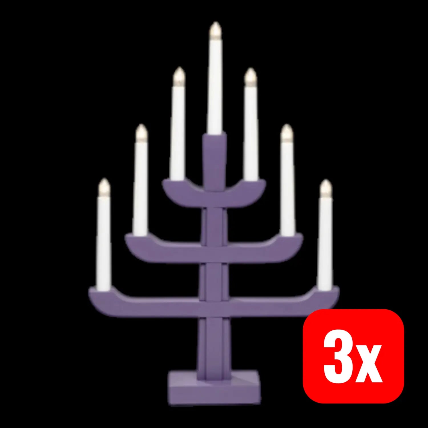 B-Ware Konstsmide 3586 480 Lichtbogen Warmweiß Glühlampe Purpur Kerzenständer 3 Stück - 7318303586484