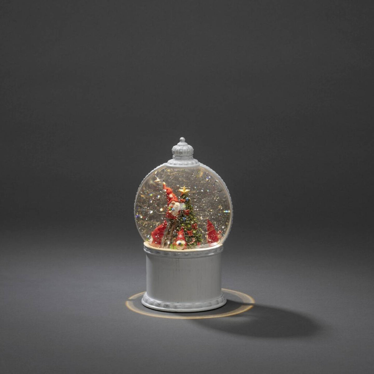 Konstsmide Laterne Schneekugel LED Kugellaterne Weihnachtsmann Weiß Timer Innen - 7318304300201