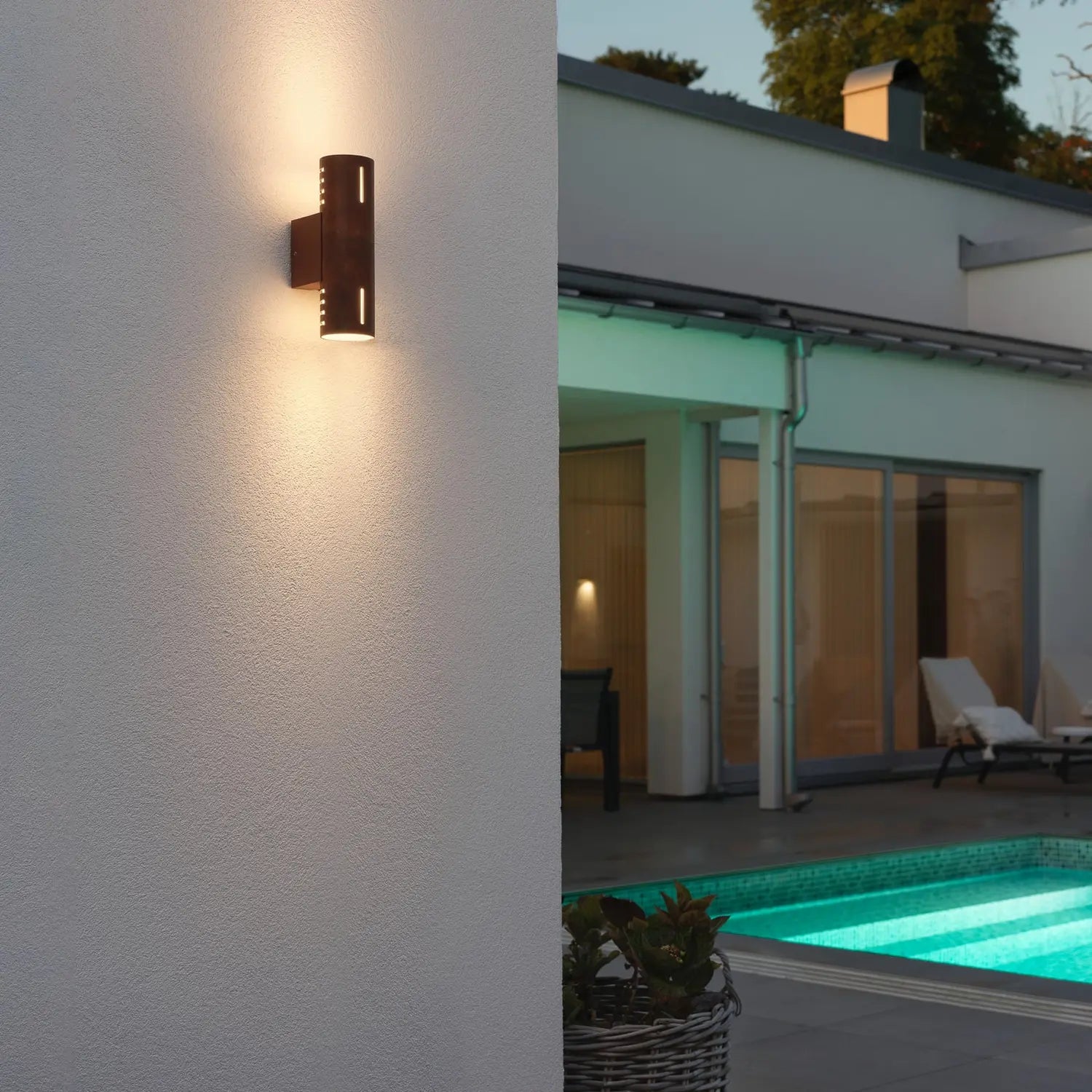 B-Ware Konstsmide Außenwandleuchte Wandlampe Cuneo Rost Außenleuchte Wetterfest Robust  - 7318303659720