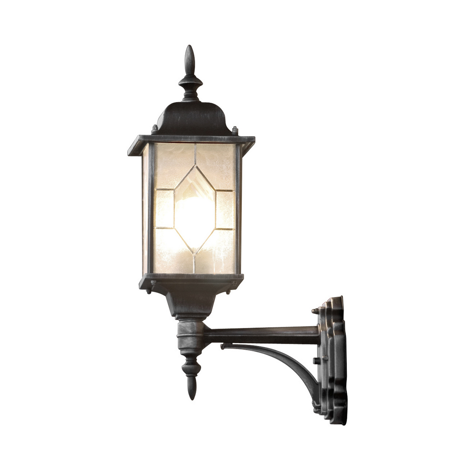 B-Ware Konstsmide Außenwandleuchte Milano Laterne Außenlampe Stehlampe Schwarz - 7318302477592