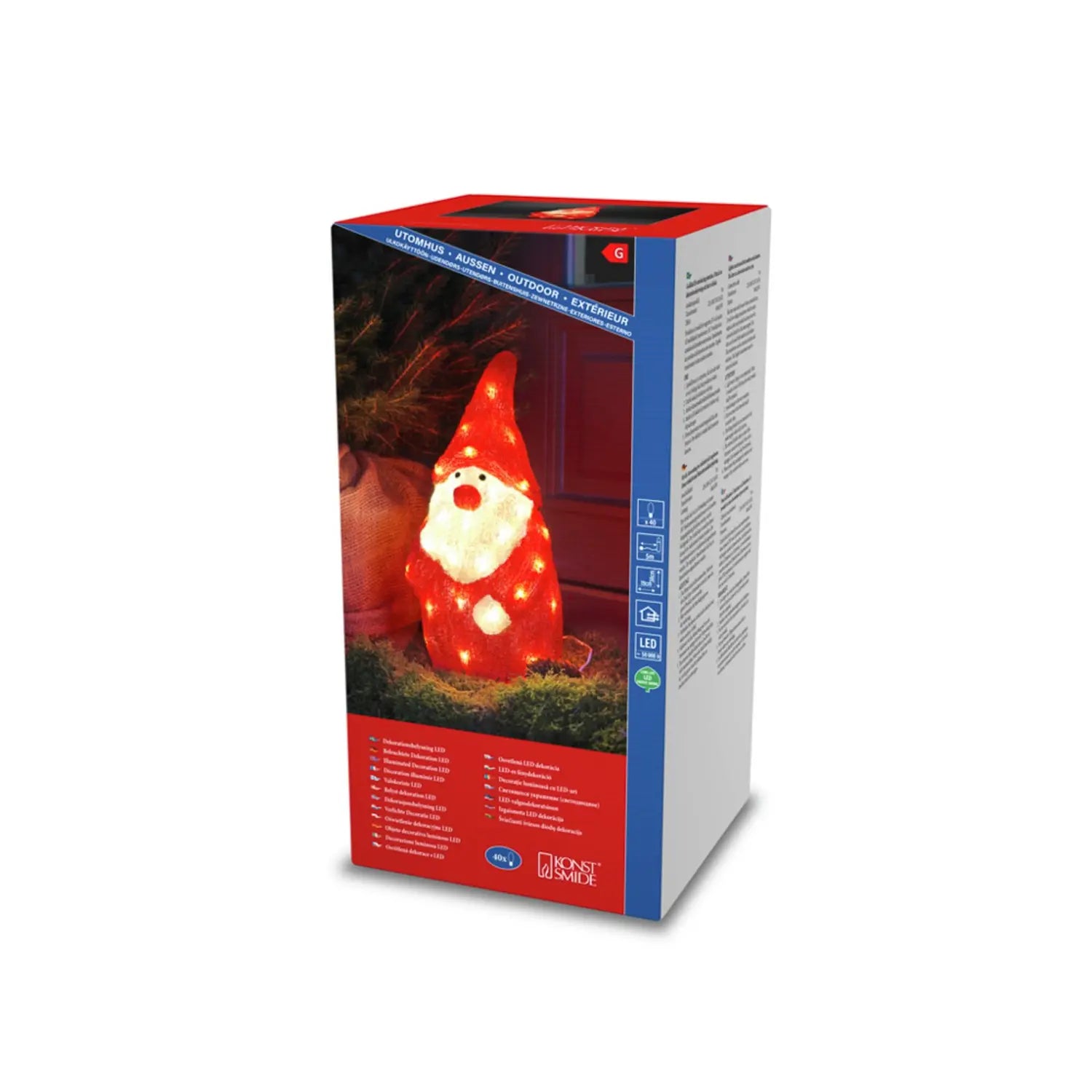 B-Ware Konstsmide Christmas Led Dekofigur Weihnachtsmann Figur Weihnachtsdeko H38cm Rot - 7318306243100