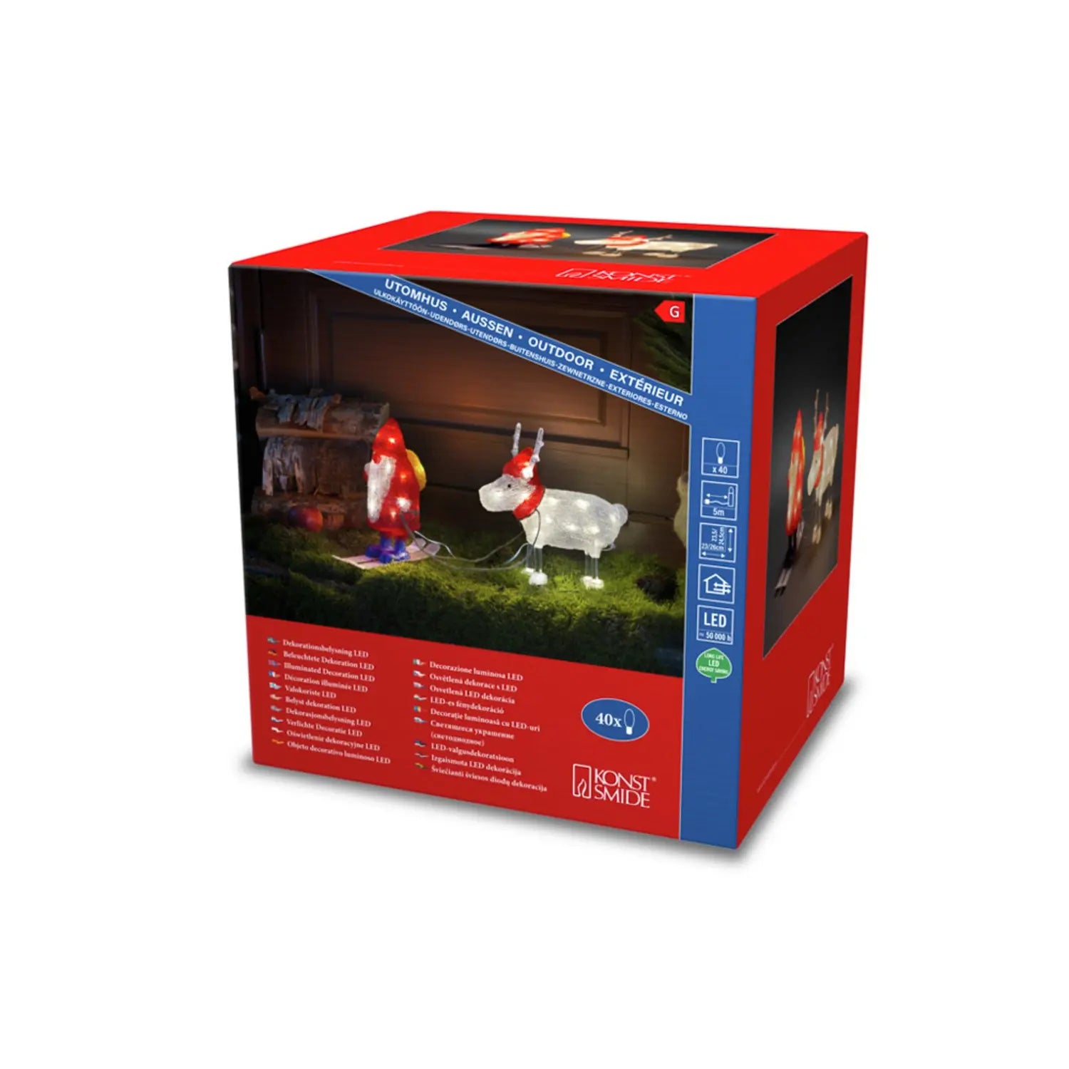 B-Ware Konstsmide Led Dekoleuchte Weihnachtsmann Figur Rentier Lichter Weihnachten  - 7318302391034