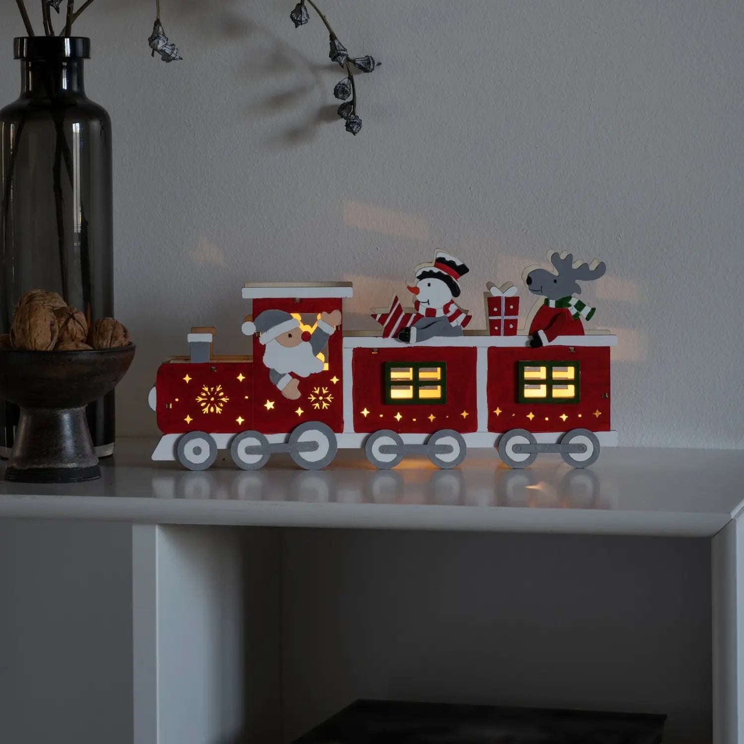 B-Ware Konstsmide Christmas Dekoleuchte Holzsilhouette Zug Led Leuchte Usb Batterie - 7318303258558