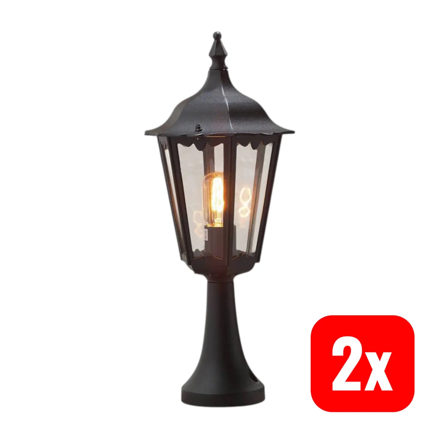 B-Ware Konstsmide Firenze 7214 750 Außenstandleuchte 55 Cm 100 W E27 Schwarz 2 Stück - 7318307214758