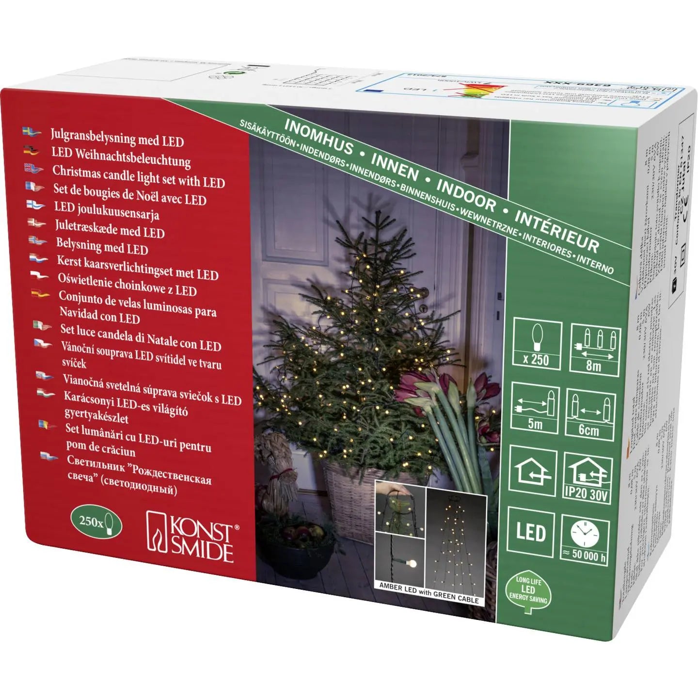 B-Ware Konstsmide Baummantel Lichterkette Led Weihnachtsbaum Globes Bernstein Grün - 7318306369824
