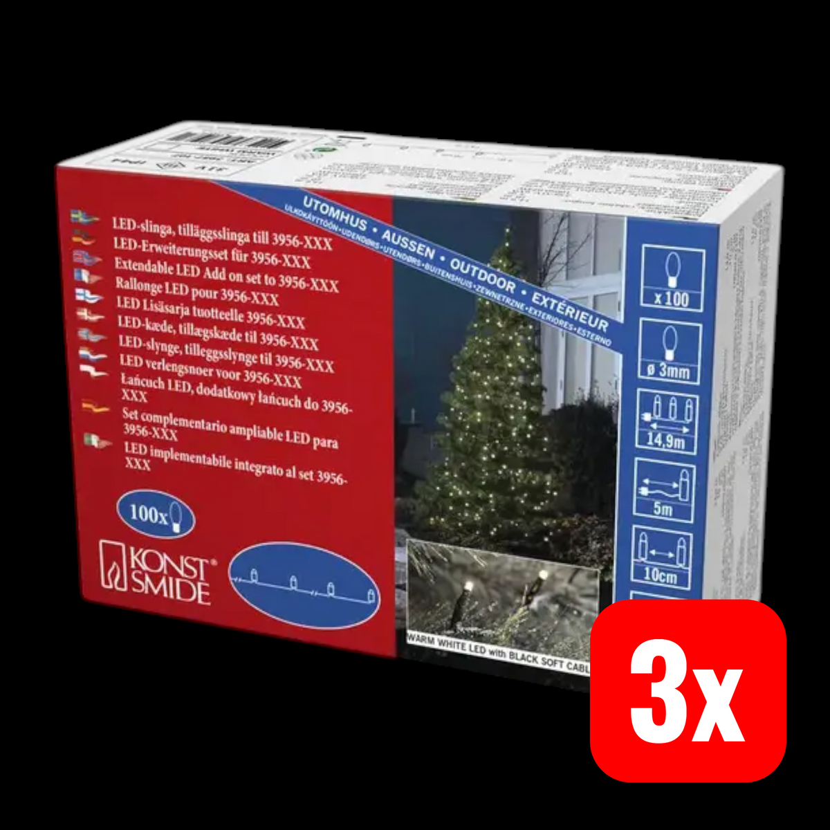 Konstsmide LED Lichterketten-System-Erweiterung Lichterkette 31V 3 STÜCK - 7318309571071