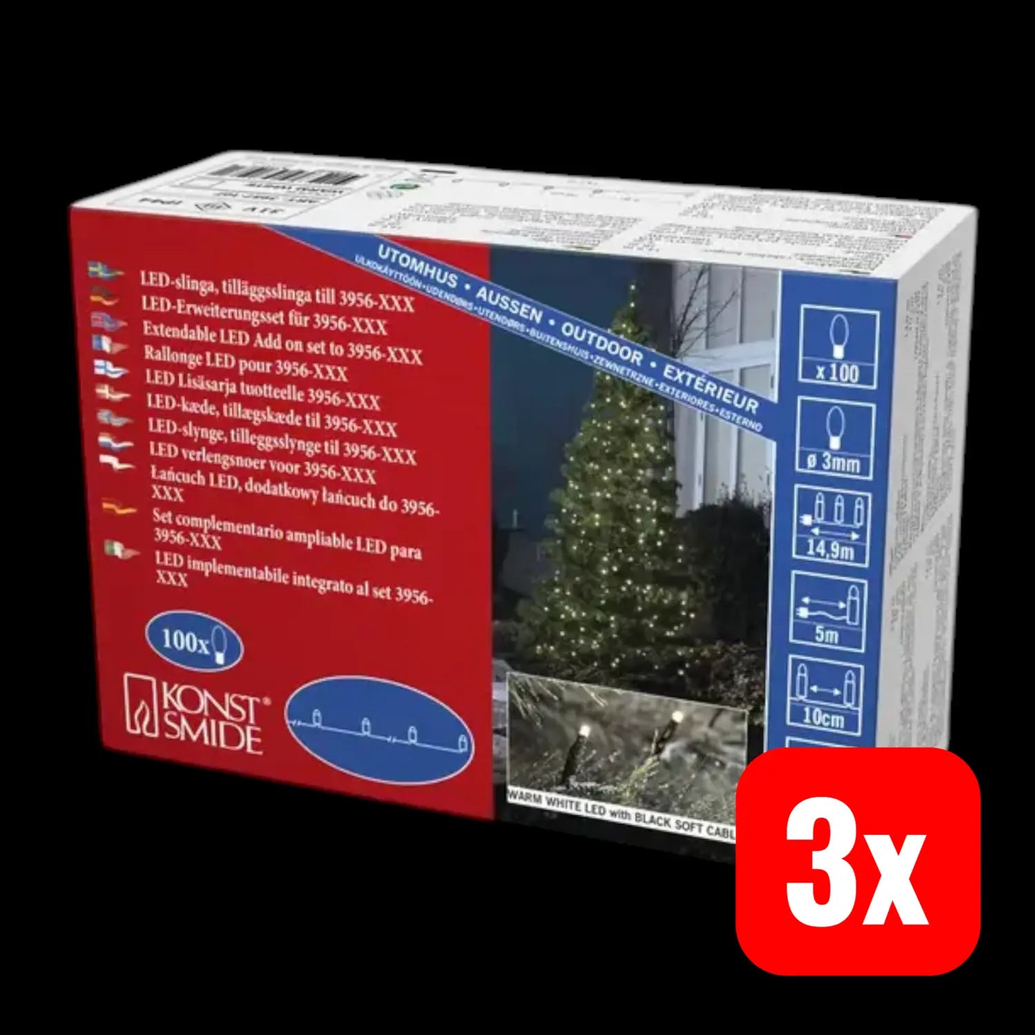 B-Ware Konstsmide Led Lichterketten System Erweiterung Lichterkette 31 V 3 Stück - 7318309571071