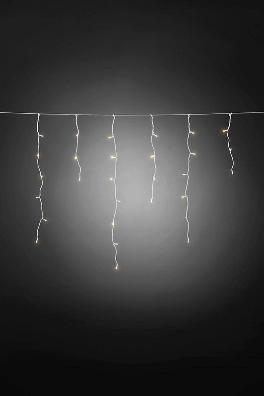 B-Ware Konstsmide Lichtervorhang Eisregen Außen 1,5 V 80 Led Warm Weiß 300cm 12 Stück - 7318307391022