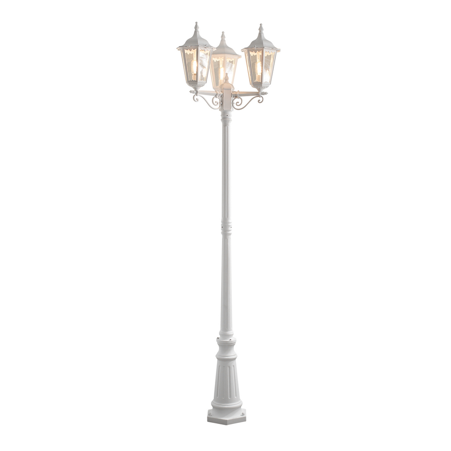 Konstsmide Mastleuchte Außenleuchte Firenze Mastlampe Weiß 3 Flammig E27 Lampe B-Ware - 7318307217254