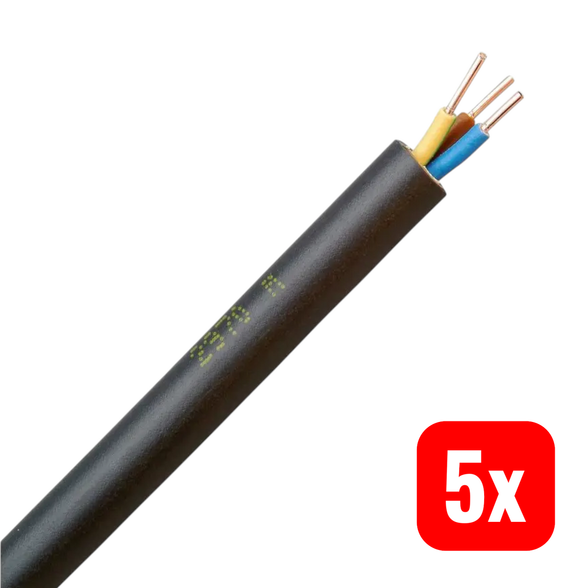 Kopp Erdkabel Stromkabel NYY-J 3 G 1.5 mm² Kabel Schwarz 10 m 5 STÜCK - 4008222390530
