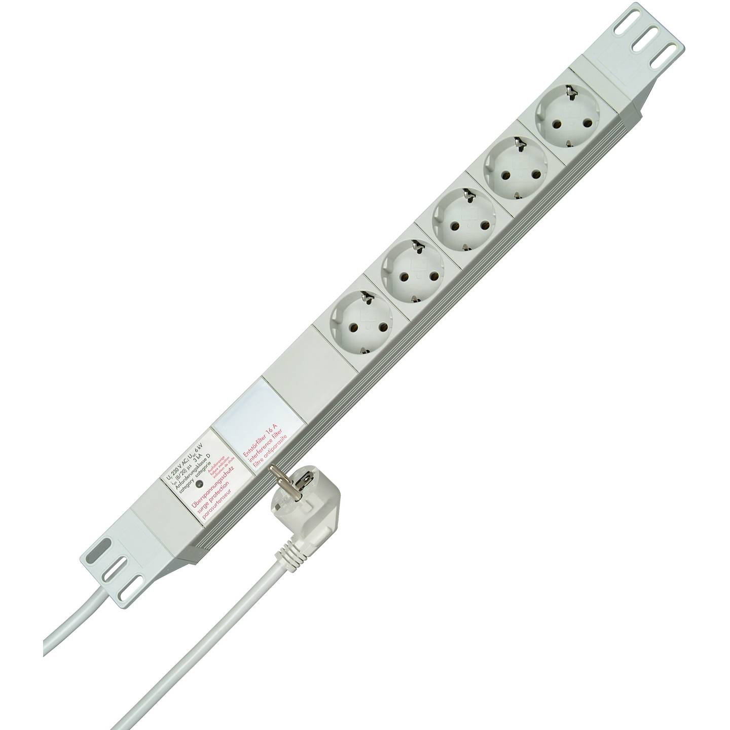 B-Ware Kopp 930504014 Steckdosenleiste Verteiler 19 Zoll 5fach Weiß Schutzkontakt 1 St - 4008224459037