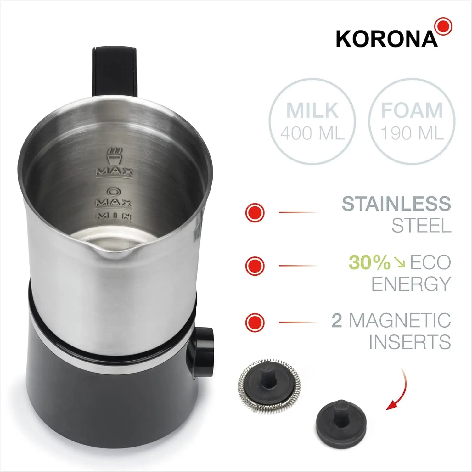 B-Ware Korona Milchaufschäumer Milchschäumer Induktion Aufschäumer Lieferumfang - 4053035180502