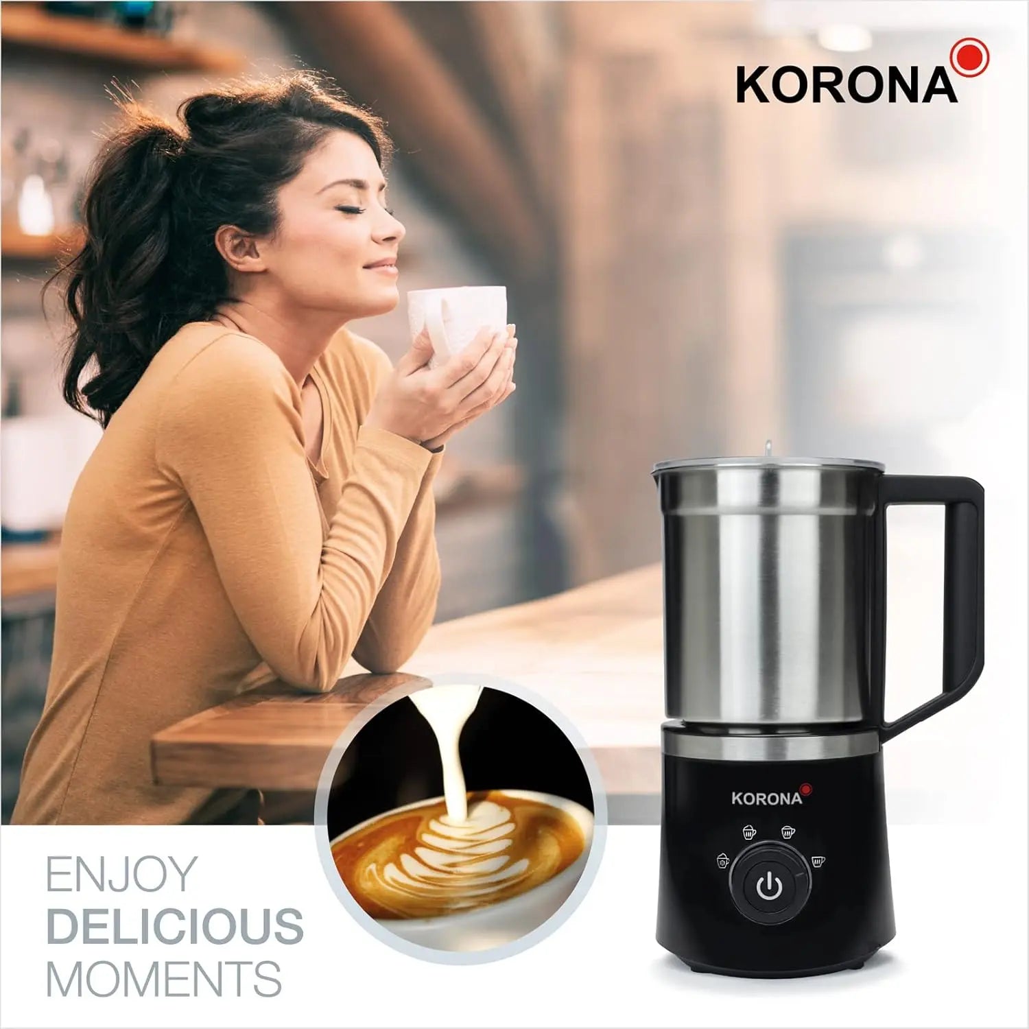 B-Ware Korona Milchaufschäumer Milchschäumer Induktion Aufschäumer Lieferumfang - 4053035180502