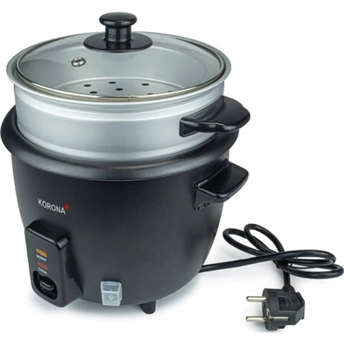 B-Ware Korona Reiskocher Dampfgarer Reiskocher 400 Watt 1 L Silber Schwarz 3 Stück - 4053035580203