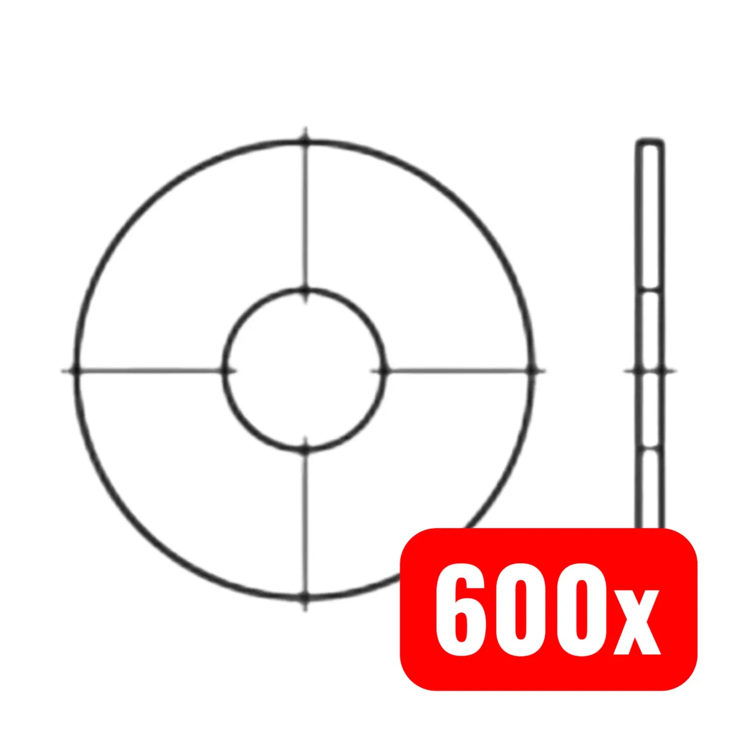 B-Ware Toolcraft Kotflügelscheiben Unterlegscheiben Stahl Galvanisch Verzinkt 600 Stück - 4053199304455