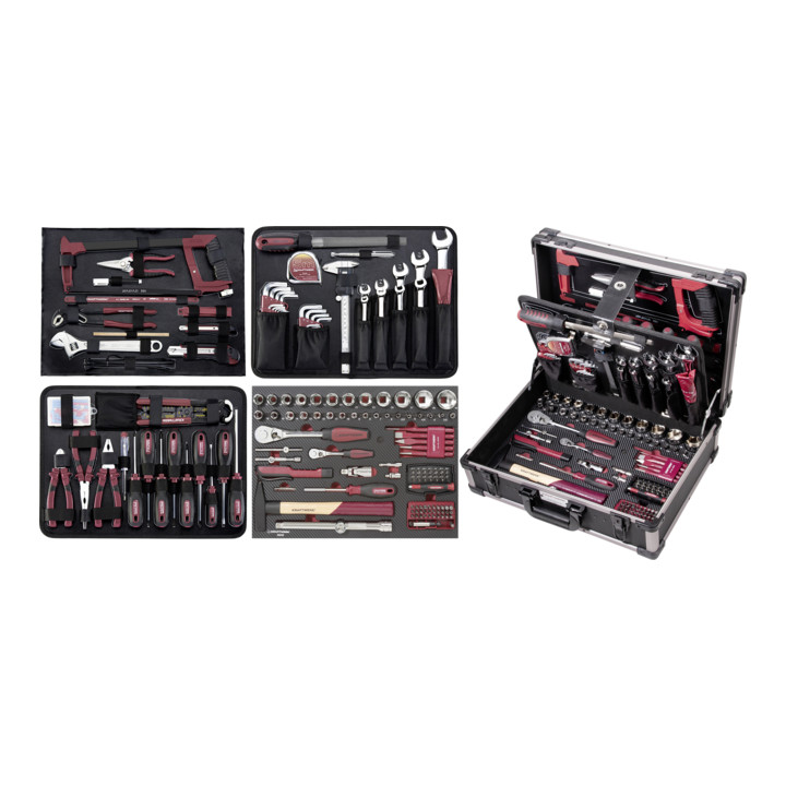 B-Ware Kraftwerk Werkzeugkoffer Set Werkzeugkiste Alu Pro 263tlg Silber Handwerker - 7612206107693