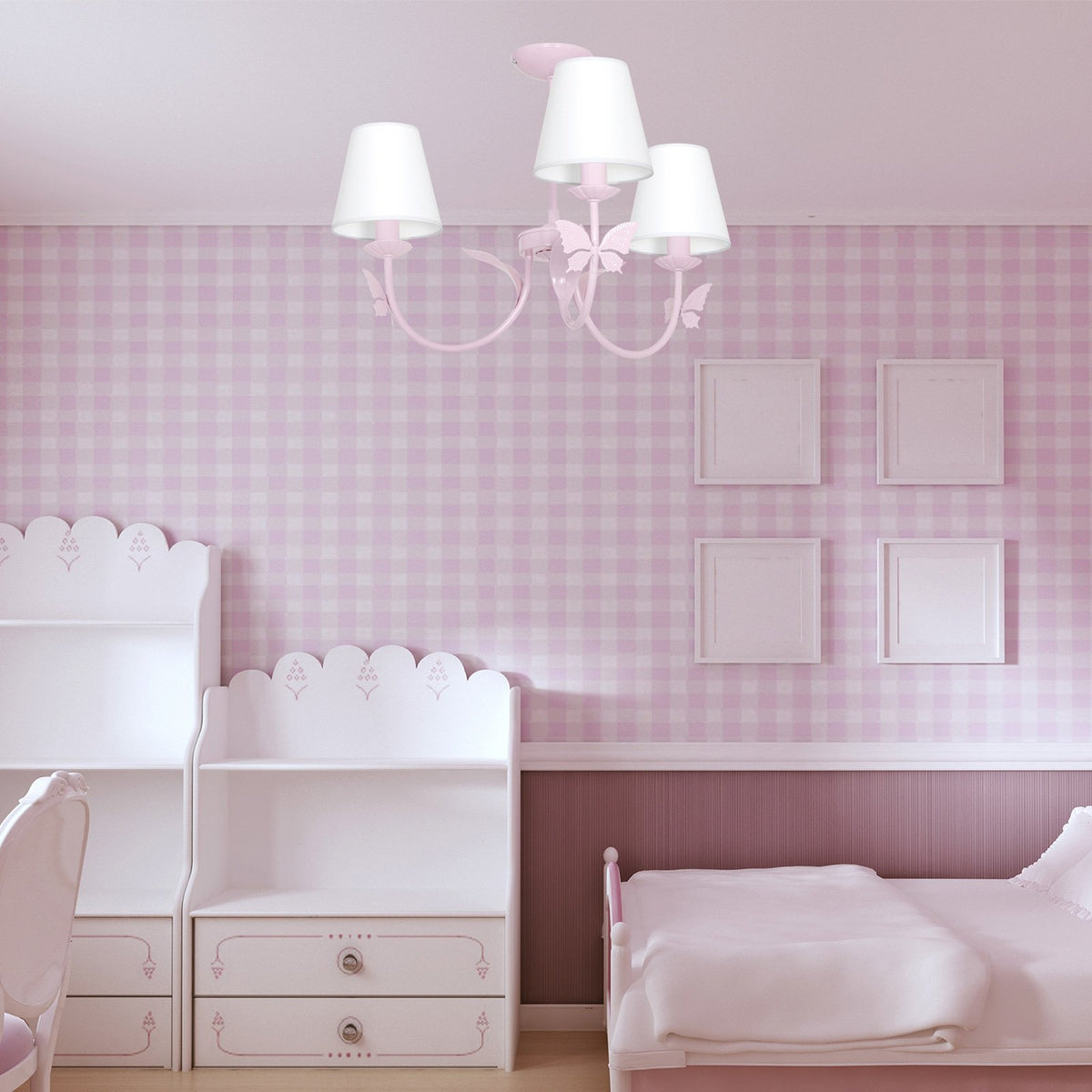 Eko-Light Kronleuchter Lampe Alice Deckenleuchte Hängeleuchte pink 3-flg - 5902693746577