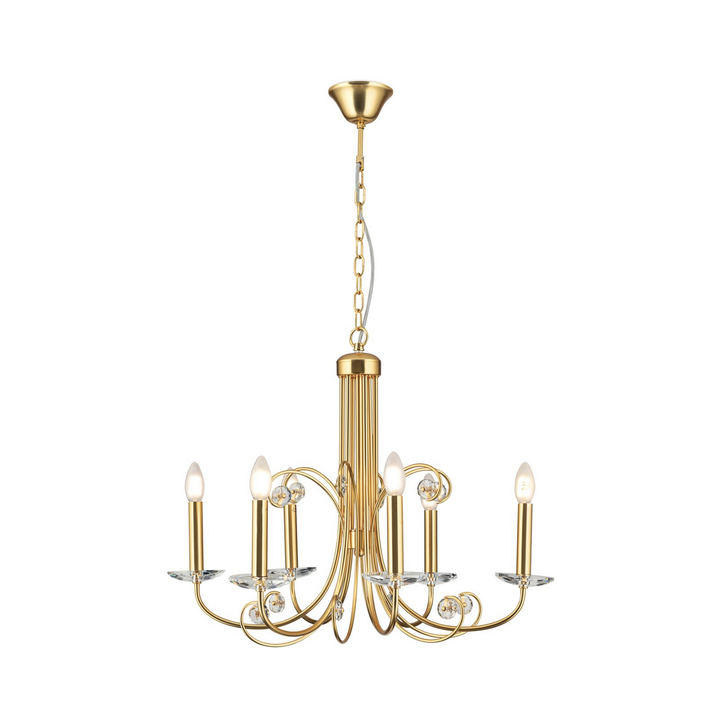 Ariane Kronleuchter Deckenleuchte Goldfarben Kristall 6 Flammig Lampe Leuchte B-Ware - 9003090276875