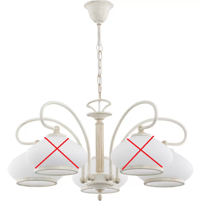 Kronleuchter Astoria Deckenlampe Deckenlicht Leuchte Glasschirme Siehe Text/Foto B-Ware