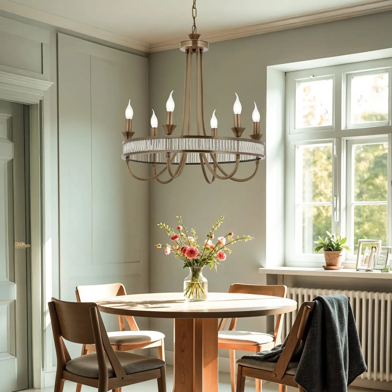 B-Ware Kronleuchter Deckenleuchte Av1890 Sechsflammig Altmessing Eisen Wohnzimmer - 8698957177351