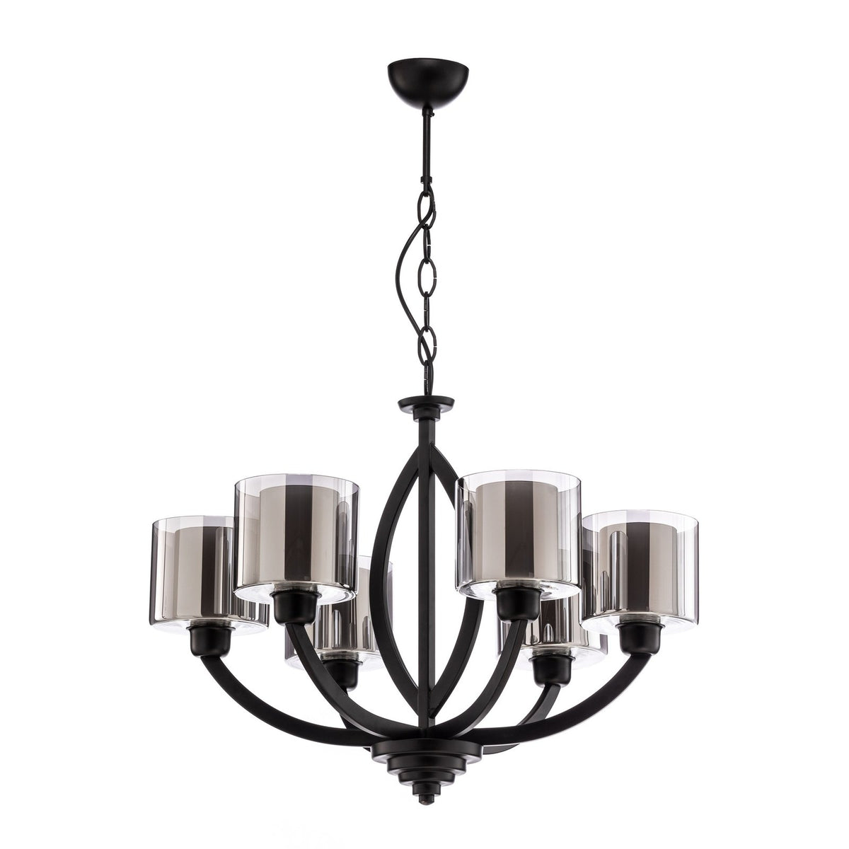 Avonni AV-7002-1876-6BSY Kronleuchter Hängeleuchte schwarz 6-flammig E27 LED - 8698957178525