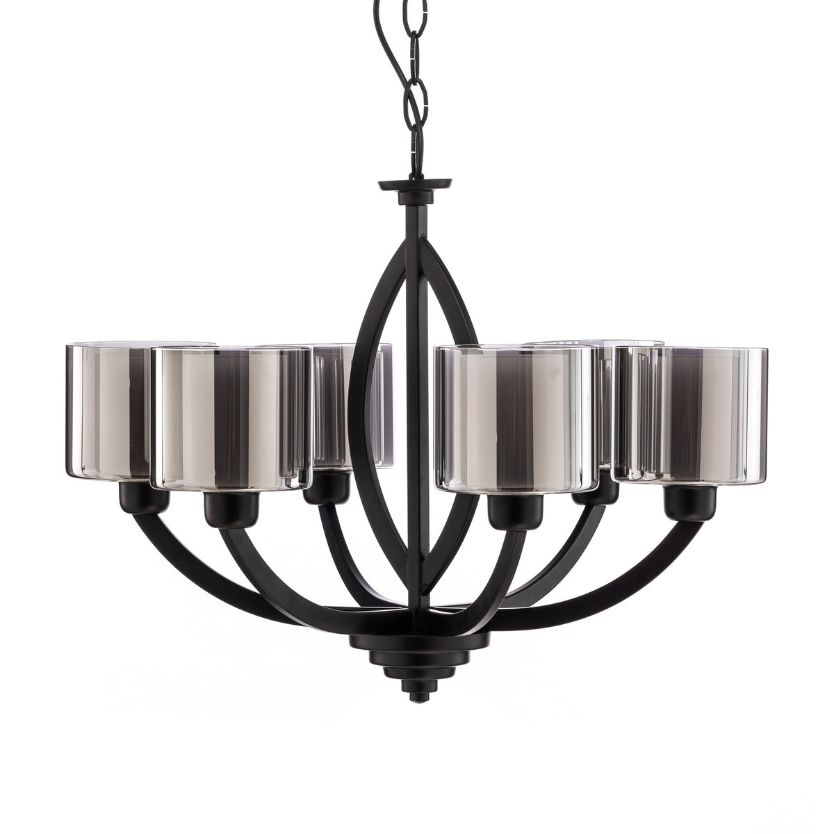 Avonni AV-7002-1876-6BSY Kronleuchter Hängeleuchte schwarz 6-flammig E27 LED - 8698957178525