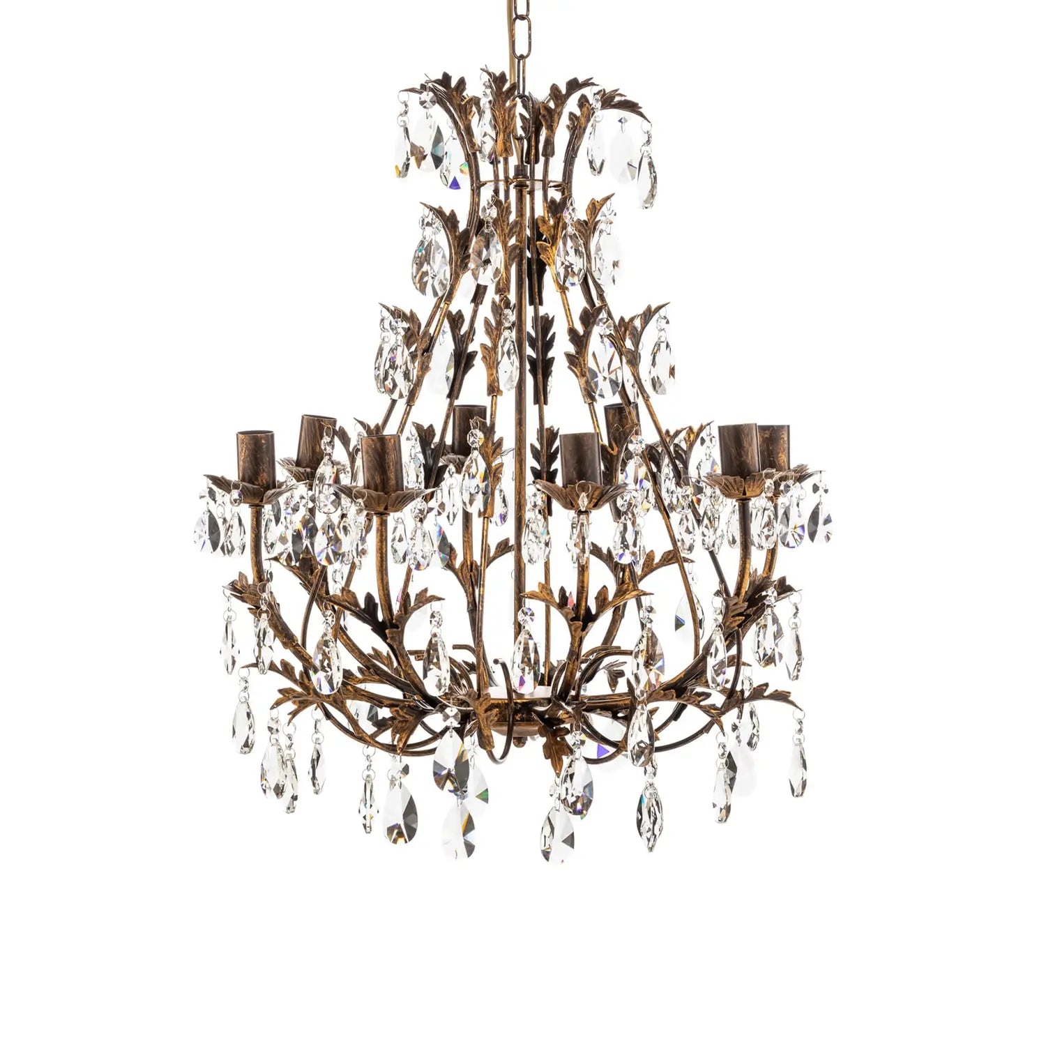 B-Ware Kronleuchter Hängeleuchte Botte Bronze Metall Kristall Achtflammig Dimmbar 55 Cm - 8030626541818