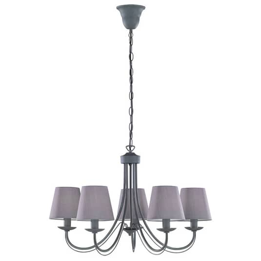 B-Ware Trio Lighting Kronleuchter Cortez Deckenlampe Hängeleuchte Lampe Grau 5 Flammig - 4017807343687