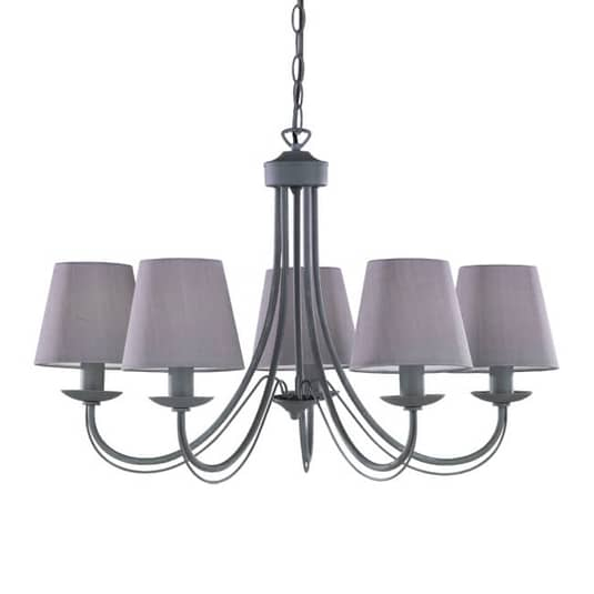 B-Ware Trio Lighting Kronleuchter Cortez Deckenlampe Hängeleuchte Lampe Grau 5 Flammig - 4017807343687