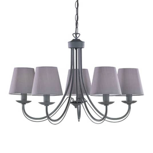 B-Ware Trio Lighting Kronleuchter Cortez Deckenlampe Hängeleuchte Lampe Grau 5 Flammig