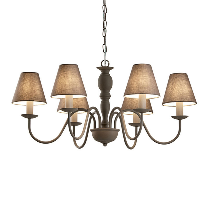 Viokef Kronleuchter Fatima Deckenlampe Hängelampe Lampe Grau Sechsflammig E14 B-Ware - 5201769072757