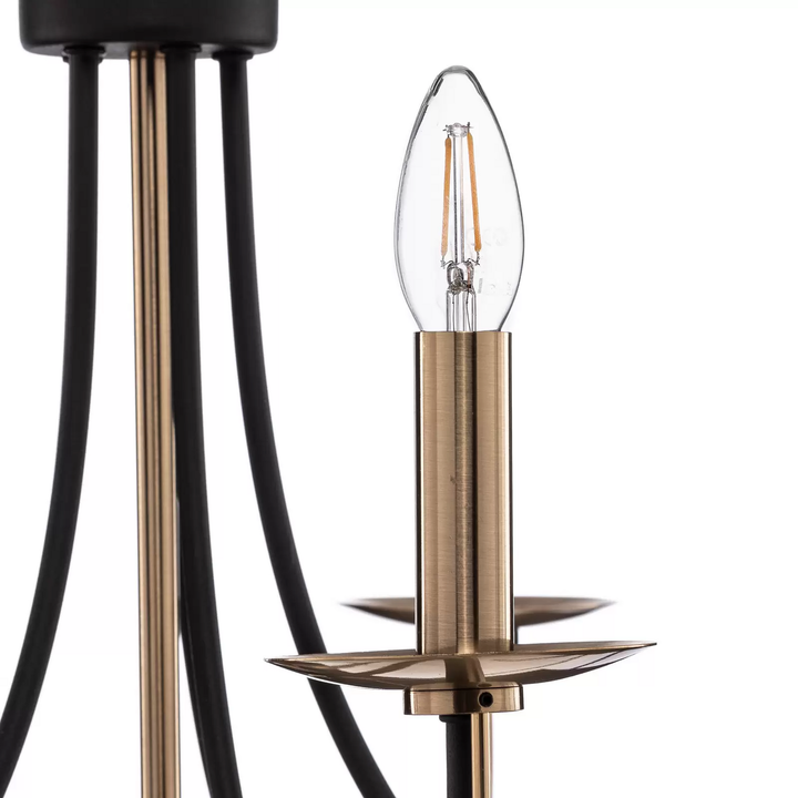 Kronleuchter Ferra Messing Antik Fünfflammig Deckenlampe Deckenleuchte Lampe B-Ware - 8698525633883