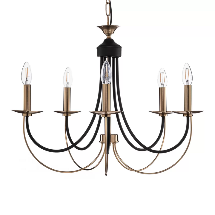 Kronleuchter Ferra Messing Antik Fünfflammig Deckenlampe Deckenleuchte Lampe B-Ware - 8698525633883