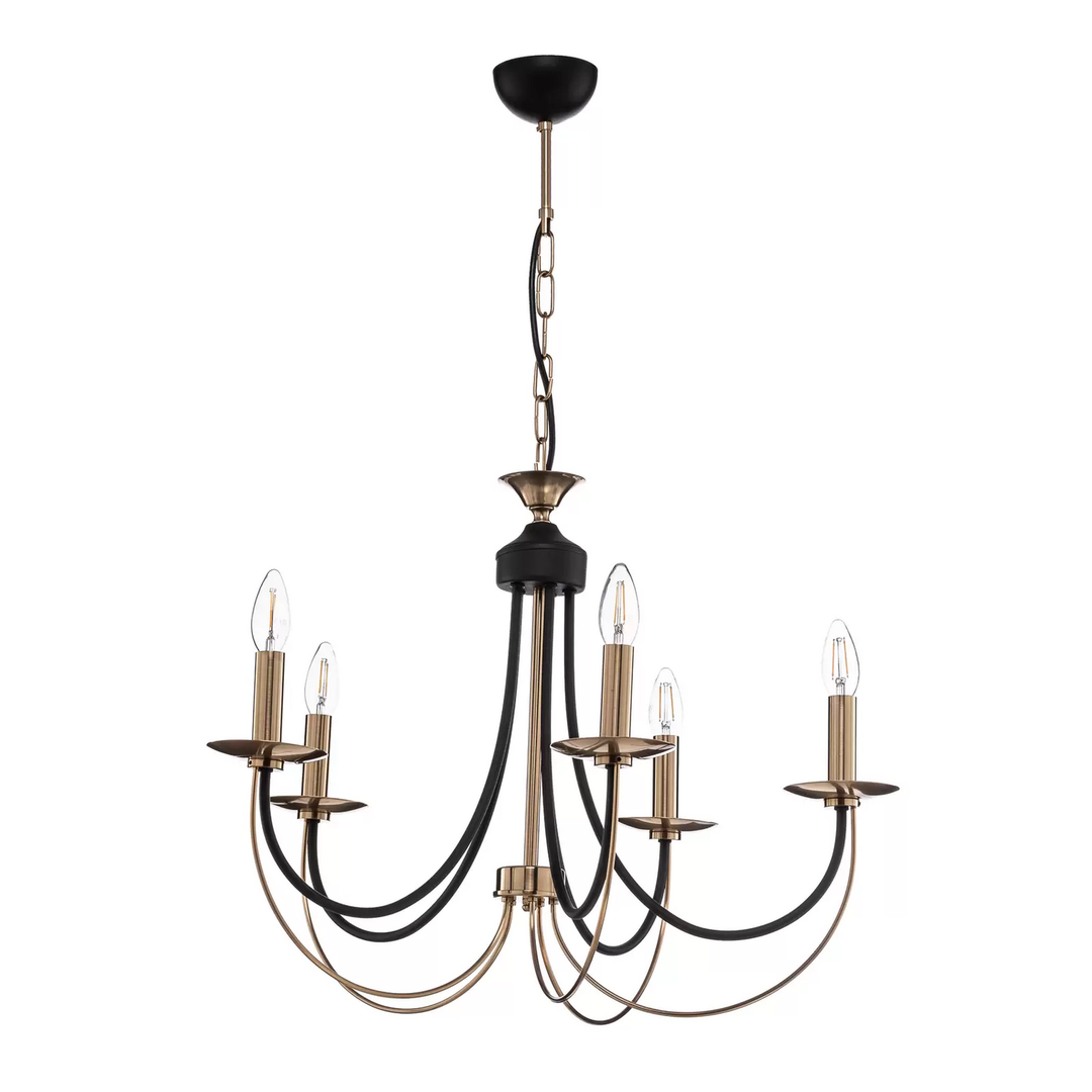Kronleuchter Ferra Messing Antik Fünfflammig Deckenlampe Deckenleuchte Lampe B-Ware - 8698525633883