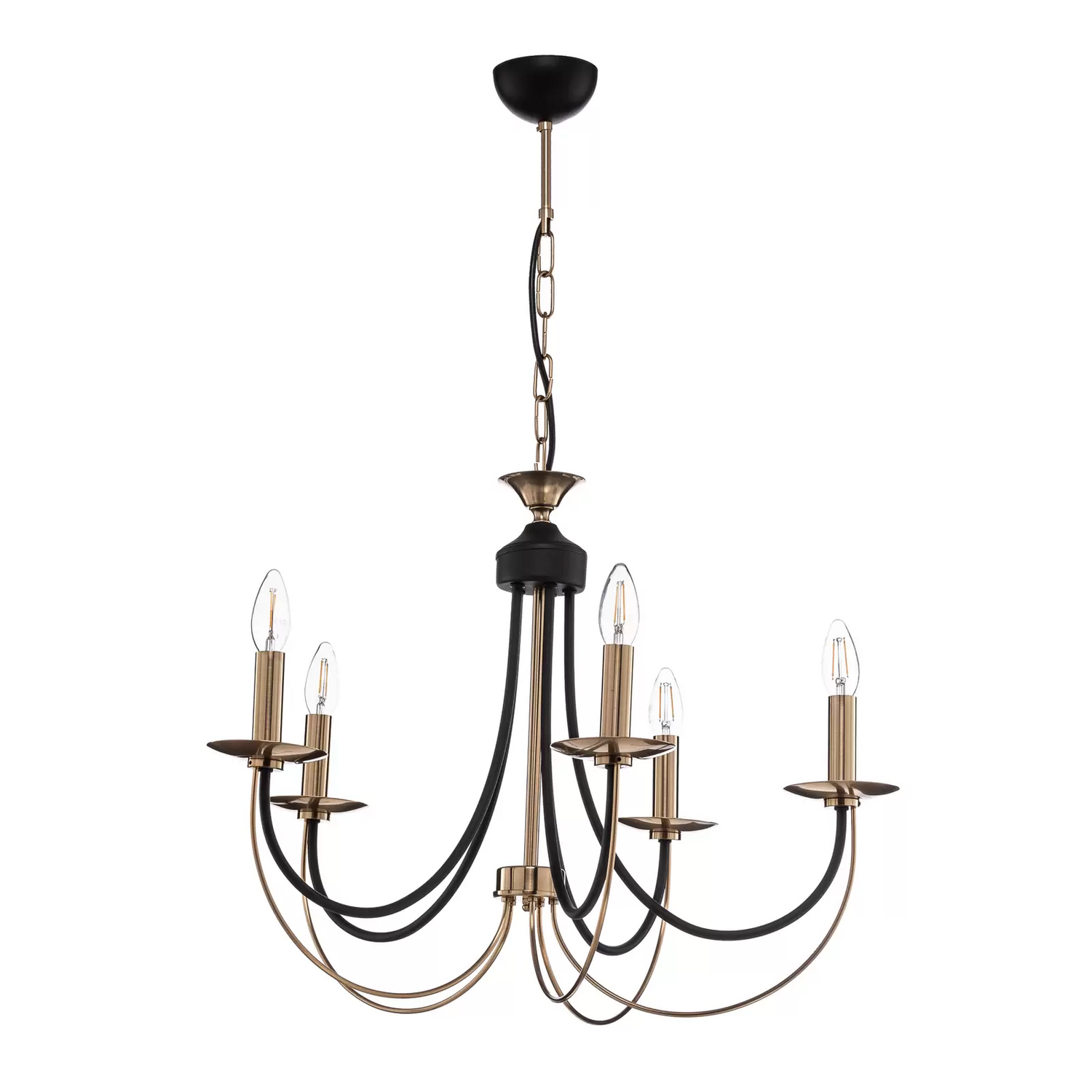 Kronleuchter Ferra Messing Antik Fünfflammig Deckenlampe Deckenleuchte Lampe B-Ware - 8698525633883