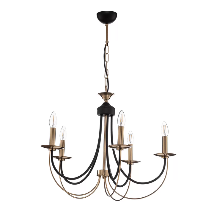 Kronleuchter Ferra Messing Antik Fünfflammig Deckenlampe Deckenleuchte Lampe B-Ware - 8698525633883
