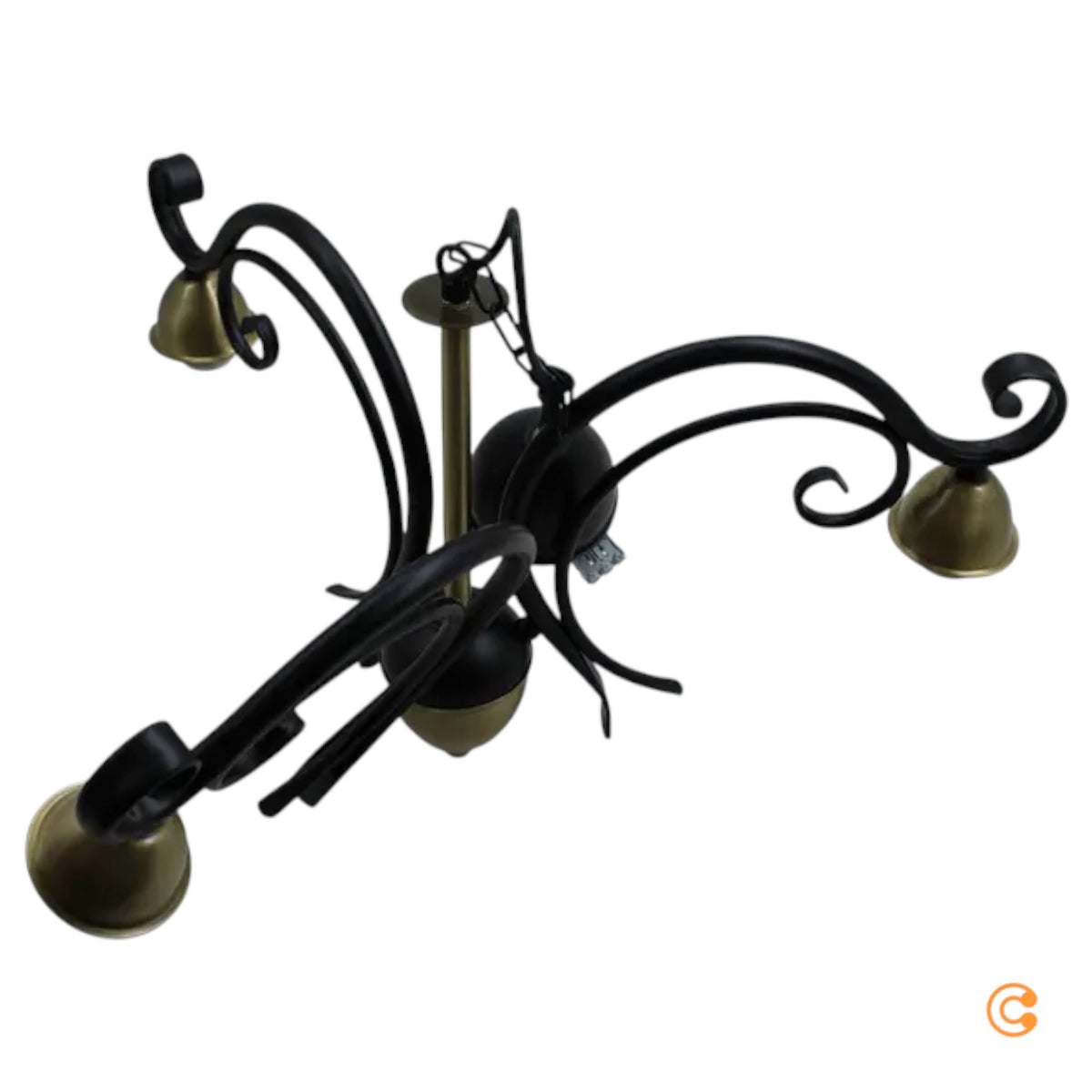 Euluna Kronleuchter Flora 3 Glasschirme messing Deckenlampe E27  SIEHE TEXT/FOTO - 5907565959796