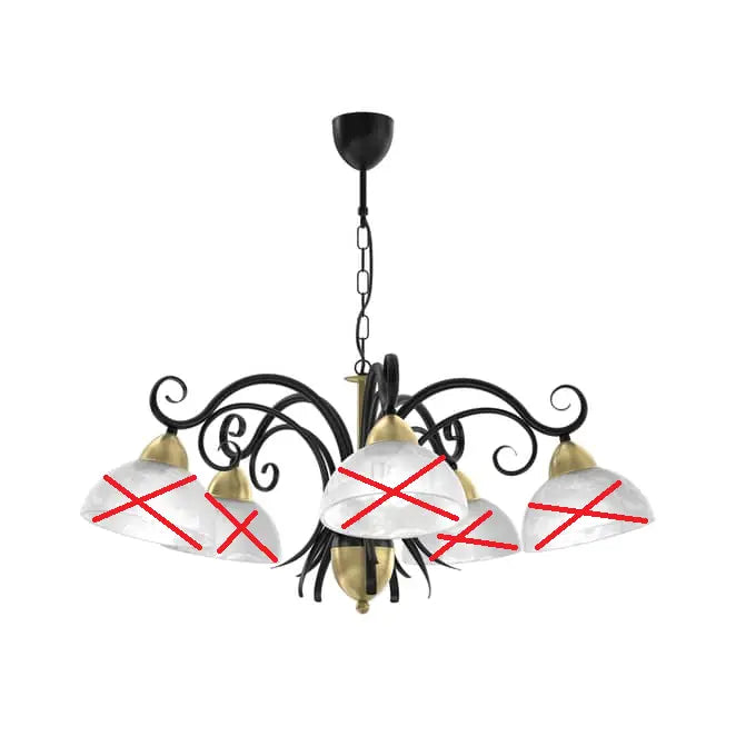 B-Ware Luminex Kronleuchter Flora 5 Glasschirme Deckenlampe Lampe Licht Siehe Text/F503 - 5907565959802