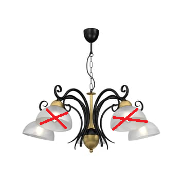 Luminex Kronleuchter Flora 5 Glasschirme Deckenlampe Lampe Licht SIEHE TEXT/F141 - 5907565959802