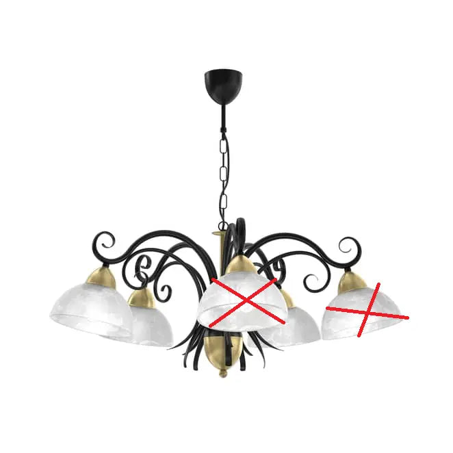 B-Ware Luminex Kronleuchter Flora 5 Glasschirme Deckenlampe Lampe Licht Siehe Text/Fot - 5907565959802