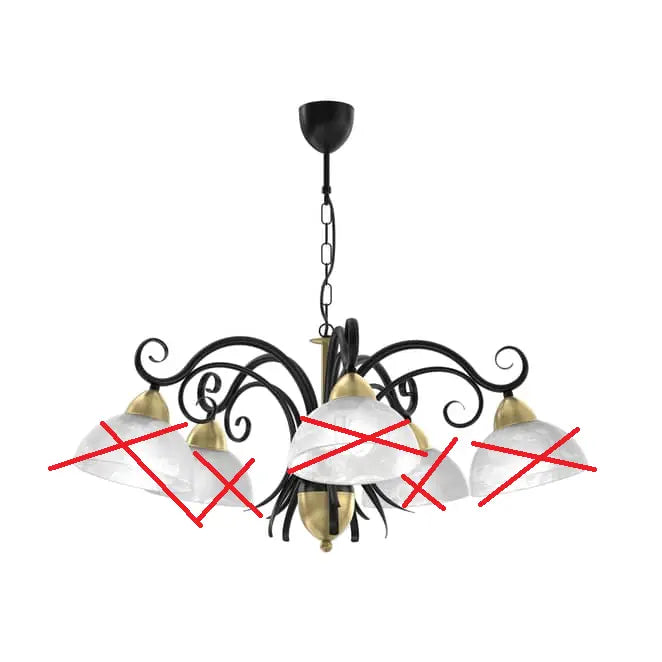 Luminex Kronleuchter Flora 5 Glasschirme Deckenlampe Lampe Licht Siehe Text/Foto B-Ware - 5907565959802