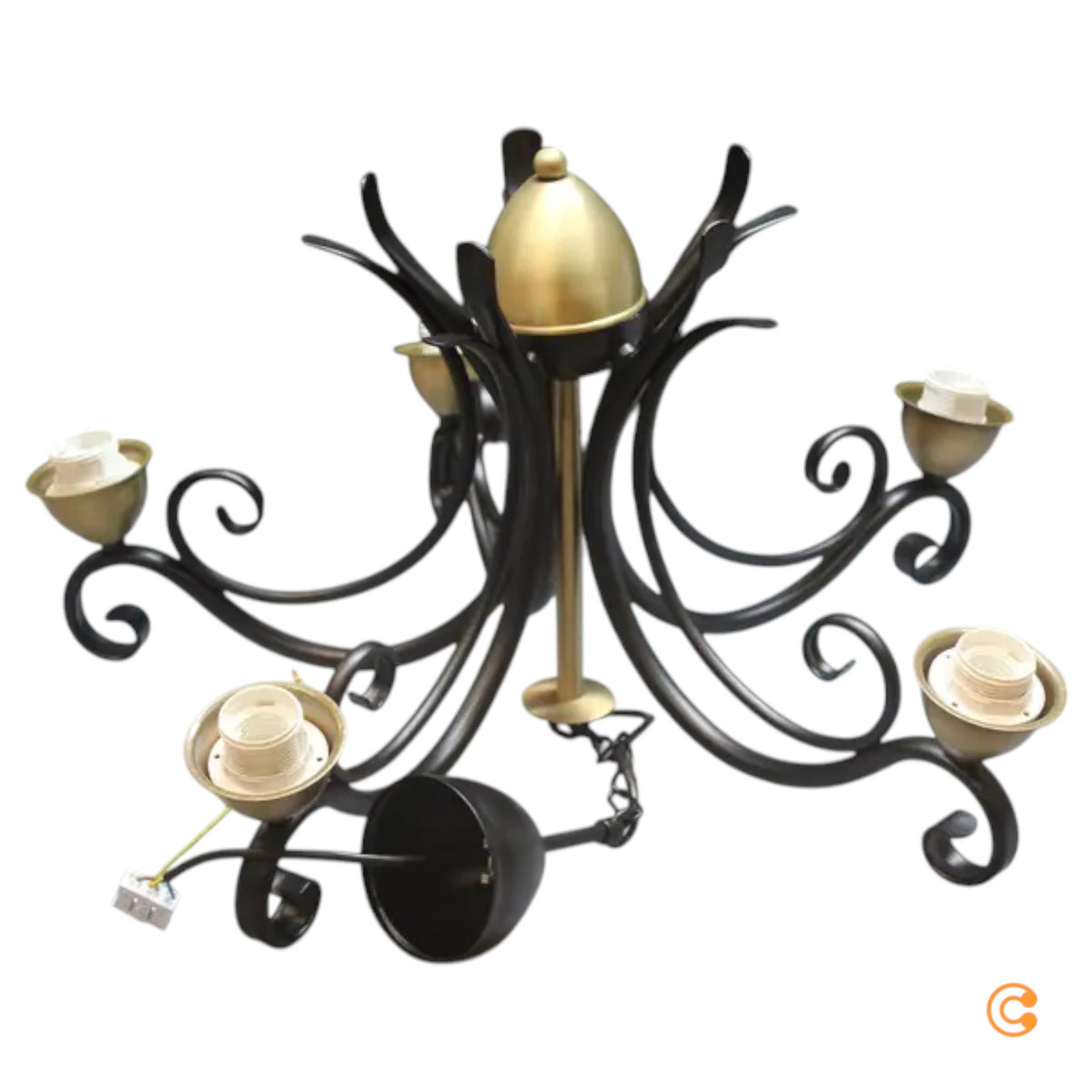 Luminex Kronleuchter Flora 5 Glasschirme Deckenlampe Lampe Licht SIEHE TEXT/F543 - 5907565959802
