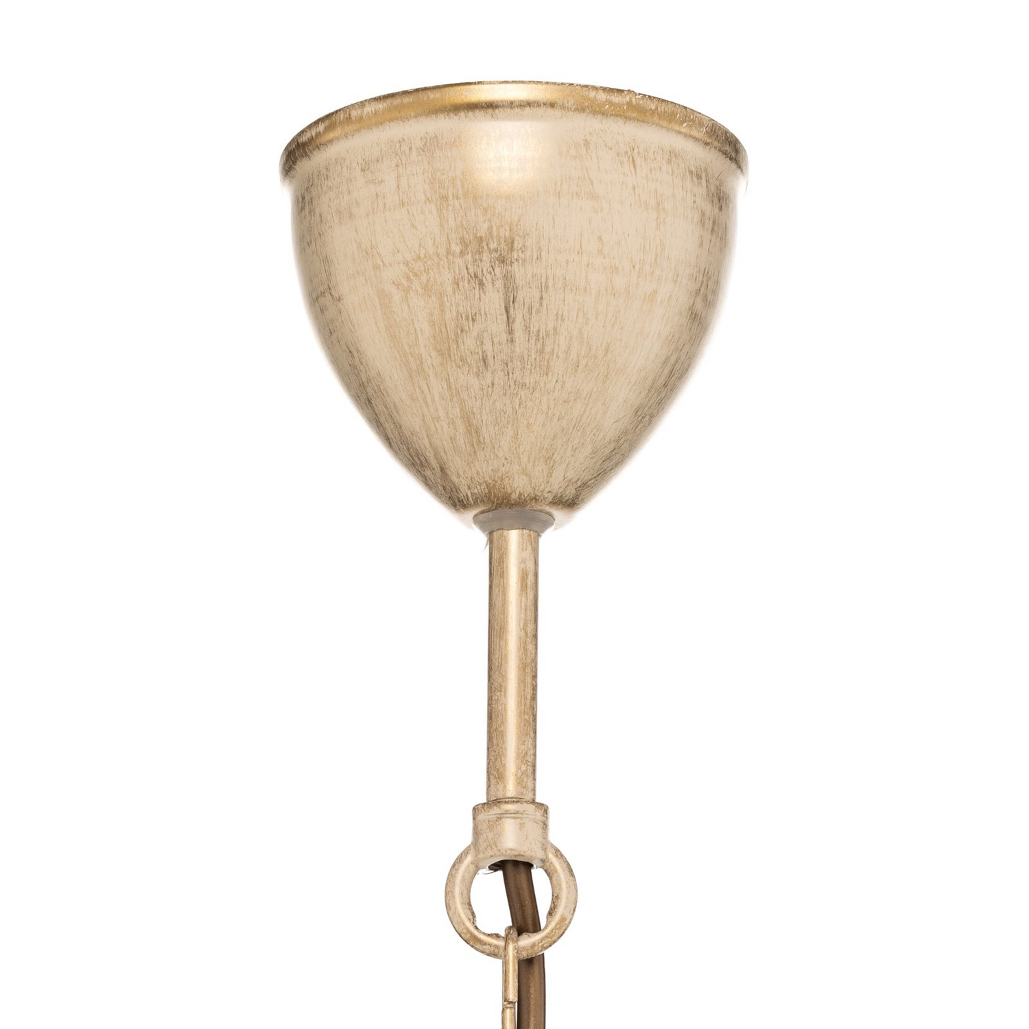 B-Ware Flora Kronleuchter Deckenleuchte Glas Weiß Messing Drei Glasschirme Dimmbar E27 - 5907565959734