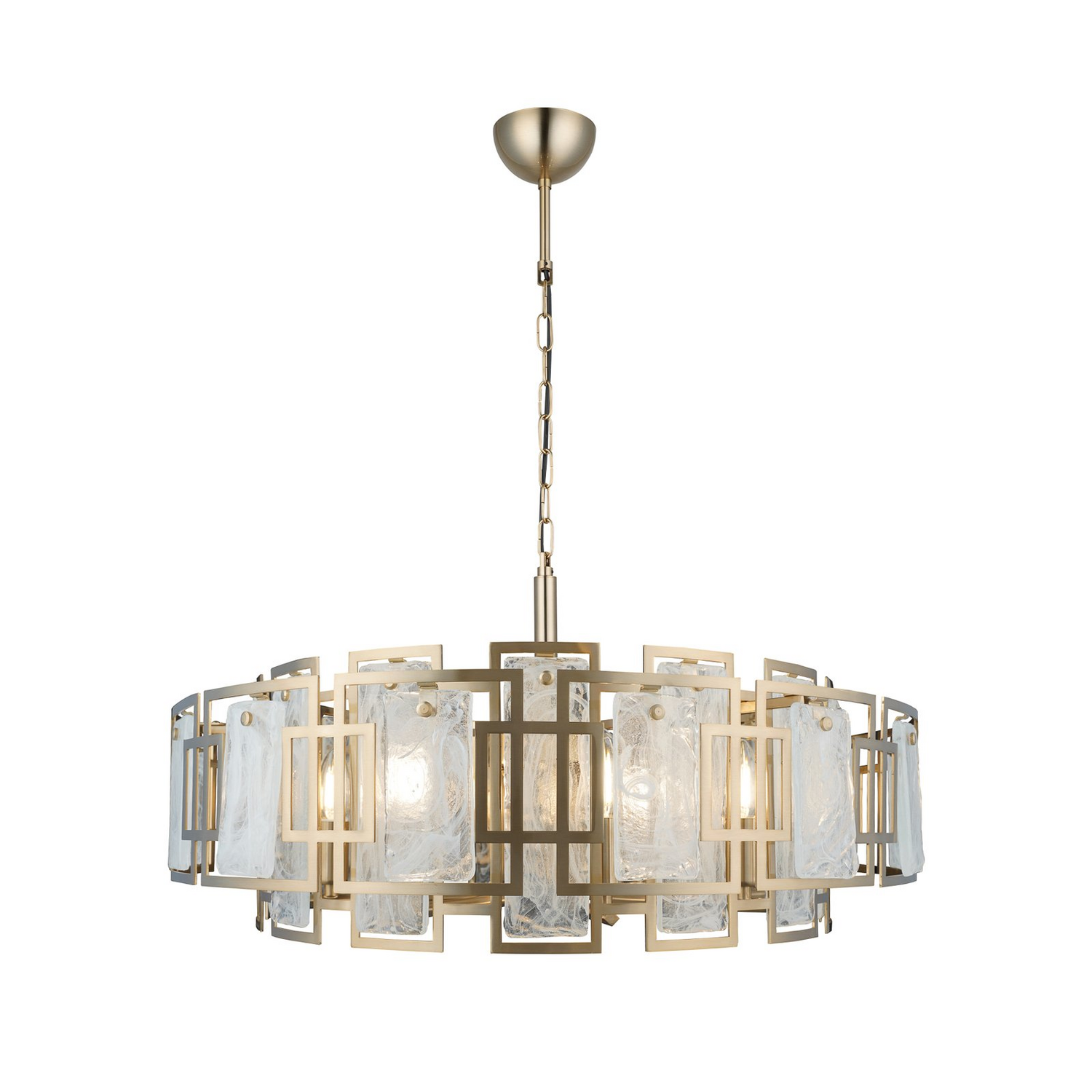 B-Ware Lucea Kronleuchter Hängeleuchte Karmella Messing Antik ø 65 Cm E14 Dimmbar - 8698525631070