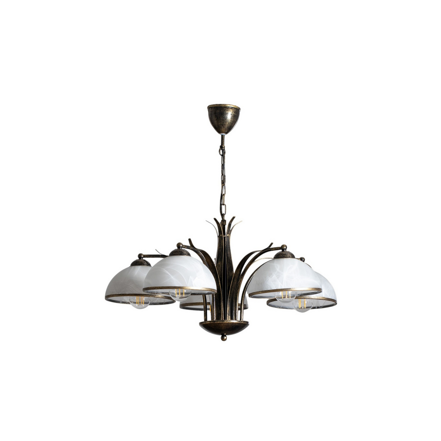 B-Ware Kronleuchter Korfu Leuchte Lampe 5 Flg ø 68 Cm Goldfarben Antik Siehe Text - 5907565940404