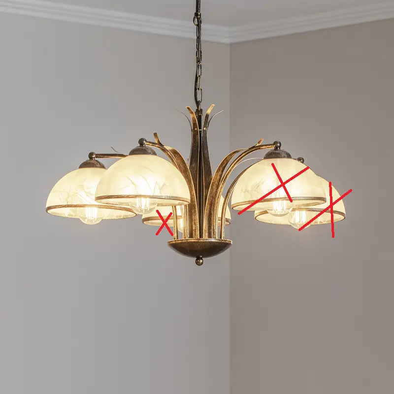 B-Ware Kronleuchter Korfu Leuchte Lampe 5 Flg ø 68 Cm Goldfarben Antik Siehe Text/Foto - 5907565940404