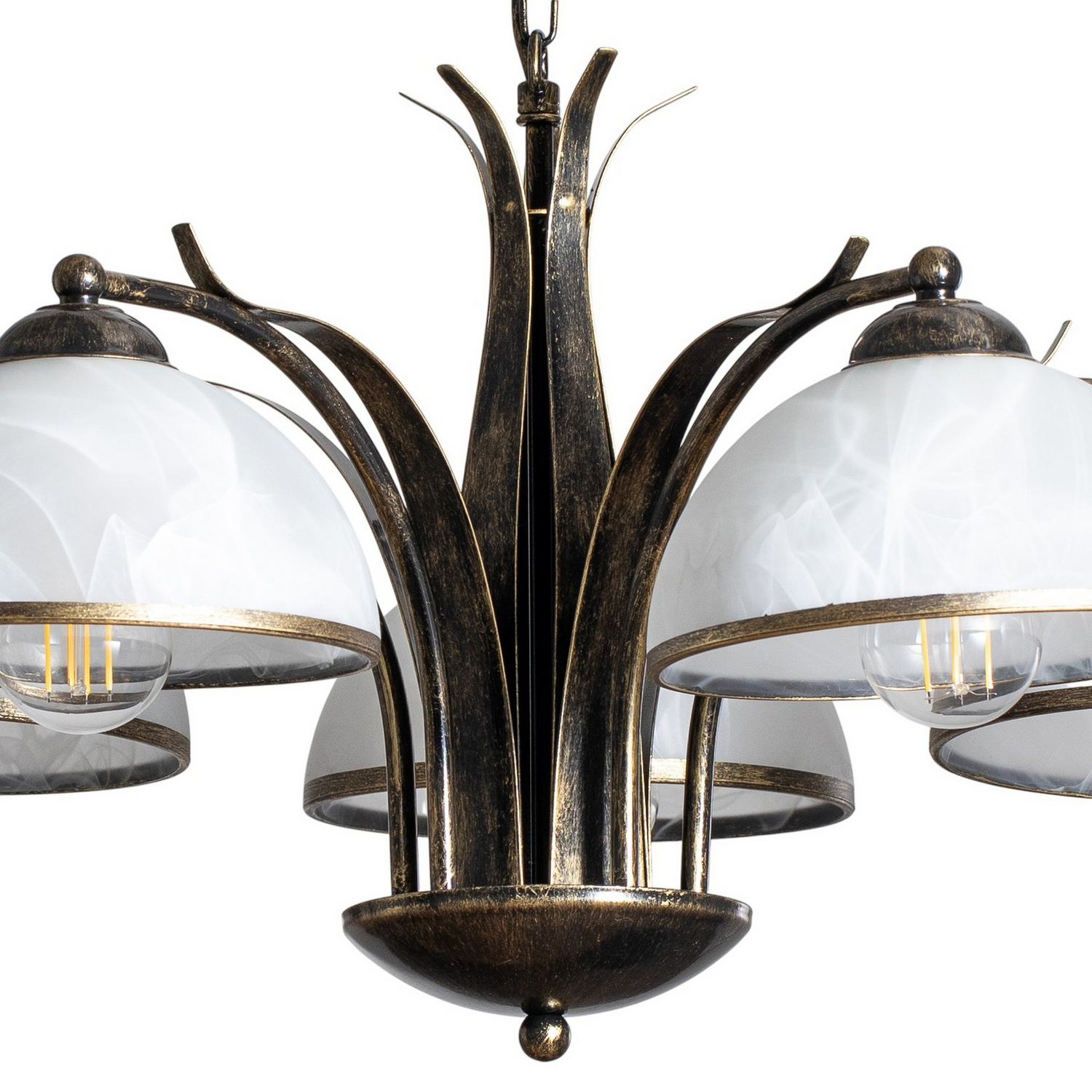 B-Ware Kronleuchter Korfu Leuchte Lampe 5 Flg ø 68 Cm Goldfarben Antik Siehe Text - 5907565940404