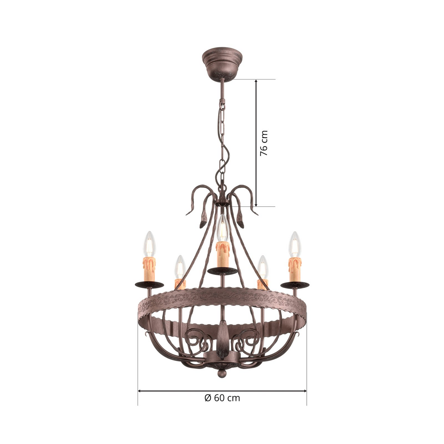 B-Ware Kronleuchter Loara Fünfflammig Leuchte Lampe Kronlampe Deckenlampe Deckenleuc245