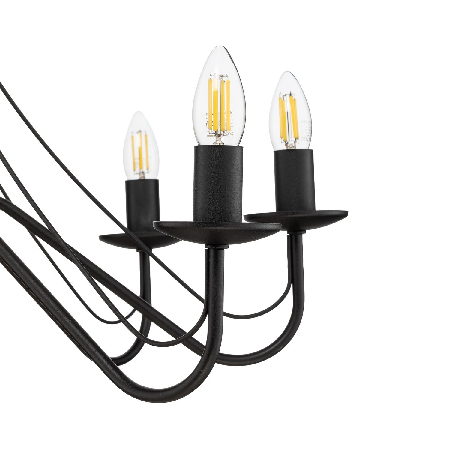 B-Ware Kronleuchter Pendelleuchte Malbo Schwarz Metall 8 Flammig E14 Wohnzimmer Led - 5902349237572
