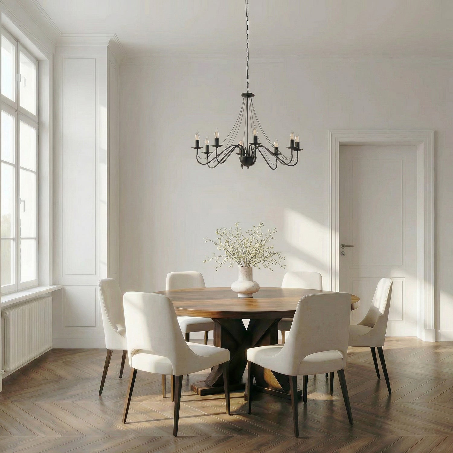 B-Ware Kronleuchter Pendelleuchte Malbo Schwarz Metall 8 Flammig E14 Wohnzimmer Led - 5902349237572